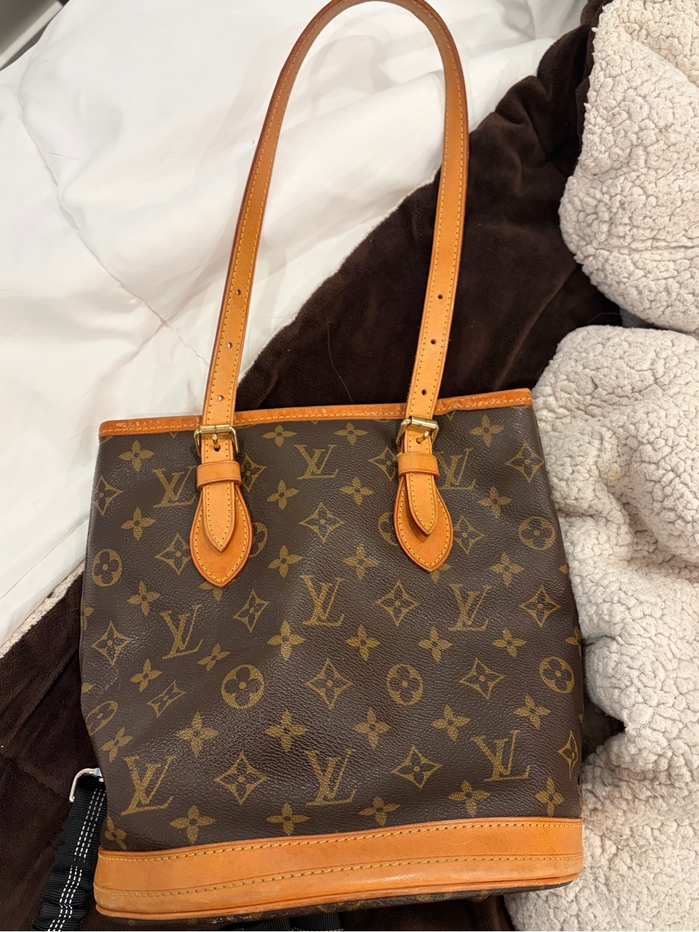 Louis Vuitton LV Monogram Petit Bucket 23 Vintage